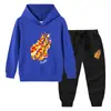 Nova coleção primavera e outono 2023 roupas infantis transfronteiriças conjunto de duas peças com moletom com capuz e calça infantil terno de algodão de manga longa para bebê
