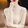 Suéter de punto para mujer, capa base de otoño e invierno, suéter interior para mujer, capa base de punto, suéter de manga larga de cuello medio cruzado para mujer