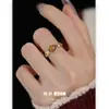 Anel Elegante Meilade Pedra Olho de Tigre Outono Inverno para Mulheres, Fashion e Versátil, Anel Único para Dedo Indicador, Empilhável, Anel Minimalista Retrô