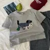 Bordado en Toalla Ropa Infantil Verano Nueva Camisetas de Manga Corta para Niños y Niñas Tops Casuales Bordados Lindos de Moda para Niños