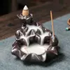 Quemador de incienso de reflujo de cerámica con diseño de Loto Piscis transfronterizo, creativo, de loto, interior, sándalo, estufa de reflujo, adornos para el hogar, venta al por mayor
