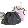 Ropa Infantil Estilo Coreano 2026 Nuevo Verano Conjunto de Dos Piezas para Niñas Chaleco de Bloques de Color con Letras y Pantalones Falda Bordados en Gris Tendencia