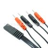 2.0 Pin de Electrodo Base Hembra, Modelo de Doble Agujero, Pin Rojo y Negro Línea de Conexión para Fisioterapia, Accesorios para Instrumento de Masaje de Media y Baja Frecuencia