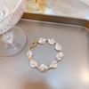 Collar de Perlas Barrocas Irregulares Retro Francés Hebilla OT Pulsera Exagerada Cadena Cubana Joyería para Mujeres
