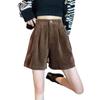 Shorts de Pana Línea A para Mujer 2025 Nuevo Otoño e Invierno Sueltos Aspecto Adelgazante Pantalones de Pierna Ancha con Botas y Pantalones Casuales