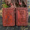 Pingente de etiqueta de madeira de jujuba roxa micro tabu marca de madeira de jujuba figura cinco montanhas cinco trovões pingente de madeira de jujube lei madeira de jujube