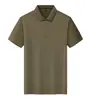 Camisa polo casual de manga curta, cor sólida, 210g, feita com Sorona nacional, versátil e estilosa, estilo masculino, pode ser impressa com texto