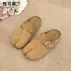 Mocasines cerrados de cuero genuino con punta dividida estilo Birkenstock para mujer, nuevos zapatos planos casuales slip-on de otoño 2026 para mujer