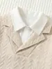 Nuevo Conjunto de Ropa para Niños Otoño 2026 Niños: Patrón de espiga vintage, Cuello camisero, Sudadera de manga larga de dos piezas simuladas y Pantalones casuales