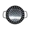 Prato Redondo para Churrasco em Aço Inoxidável, Prato Criativo para Frutos do Mar com Duas Alças, Prato para Bife, Prato para Petiscos, Prato para Frituras com Drenagem de Óleo e Batatas Fritas