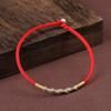 Pulsera de cuerda roja de dos manos para mujer, nudo de diamante Panlong, tobillera tejida a mano, regalo para pareja o estudiante, venta al por mayor