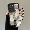 Adecuado para Opporealmec75 Reno12F Pintado a Mano Cuerda de Mano Mariposa Remache 14Pro Funda para Teléfono Móvil C63 Pájaro Flor