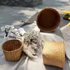 Cesta de Flores de Planta de Paja Natural, Maceta Creativa Tejida a Mano de Mimbre y Ratán, Cesta Tejida al por Mayor para Jardinería de Suculentas