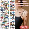 10 pegatinas de tatuaje de tráfico pegatinas de dibujos animados pegatinas de tatuaje de tráfico de coche pegatinas de tatuaje lindas para niños