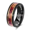 Anillo de Moda Transfronteriza Retro Oro Rosa Acero de Tungsteno Galvanizado 8 mm Lámina de Oro con Grava Roja para Hombre y Mujer