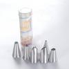 Bico de confeitar kit 6 bicos cilindro aço inoxidável creme biscoito bico de confeitar conversor tamanho pequeno