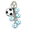 Nuevo Creativo 3D Estéreo PVC Caucho Suave Balón de Fútbol Serie Copa del Mundo Cadena de Cuentas Llavero Colgante Decoración Regalo