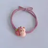 Cuerda para el Cabello de Capibara Dibujo Animado Bola para Cola de Caballo de Capibara Círculo para el Cabello Banda de Goma Nudada Rosa Adorno para la Cabeza Alta Elasticidad