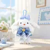 Lindo Llavero de Conejo de Orejas Largas con Vestido de Princesa de Peluche Figura de Muñeca de Dibujos Animados Cosplay Colgante para Bolso de Pareja Pequeño Regalo