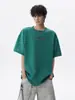 Camiseta Bordada Estilo Étnico Americano para Hombre, Estampado de Letras de Verano, Manga Corta Lavada a la Arena, Marca de Moda Urbana Casual Holgada, Camiseta de Hombro Normal