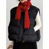 Chaleco de Algodón sin Cuello Estilo Coreano para Mujer, Nuevo Chaleco Cálido Corto para Invierno 2024, Chaqueta Gruesa sin Mangas, Chaqueta Acolchada