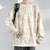 Sudadera tipo Henley falsa de dos piezas tie-dye para hombre, estilo primavera, corte americano holgado, playera casual talla grande, top interior estilo casual