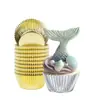 Bandeja de Papel Alumínio Dourado Personalizada para Assar Bolos, Forminhas de Cupcake, Pão Snow Meiniang, Papel à Prova de Óleo, Impermeável e Antiaderente