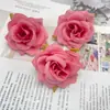 Ventas Directas de Fábrica Cabezas de Flores de Rosa Hechas a Mano Simulación 6cm Flores de Seda Accesorios para Ramillete Tocados Guirnaldas Pared de Flores de Boda Ramillete