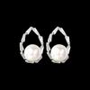 Aretes de Perlas Dongdaemun Clip de Cobre Aretes de Zirconia 3A Aretes de Perlas Japoneses y Coreanos Joyería para Damas Outlet de Fábrica