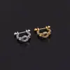 0.8x8mm Tipo U Clipe de Orelha Feminino Europeu e Americano Perfurado Cartilagem Joia de Orelha Aço Inoxidável Pino de Orelha Moda Cravejado Zircônia