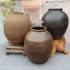 Jarrón de Cerámica Estilo Wabi-Sabi Retro Americano, Jarrón de Cerámica Rústica para Flores Secas, Adorno Vintage Inspirado en Zen Hecho a Mano para Exhibir en una Repisa