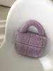Bolso de peluche de invierno sencillo, transfronterizo, japonés y coreano, para mujer, bolso de peluche cruzado, bolso portátil para mujer, bolso de bloguera de Corea del Sur.