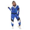 Disfraz de Halloween retro disco de los 80 hip hop traje de chaqueta y pantalón ropa de baile para adultos de hombre y mujer