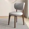 Cadeira de jantar em madeira maciça estilo nórdico italiano, para uso doméstico, cadeira com encosto e assento macio de luxo leve, mesa e cadeira de sala de jantar modernas minimalistas, cadeira para apartamento pequeno