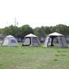Tienda Hexagonal Automática de Apertura Rápida para Acampar al Aire Libre con Puerta Doble y Ventanas de Piso a Techo de Cuatro Lados, Tienda de Jardín de Lujo que se Abre en un Segundo