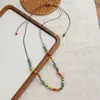 Colar de Coração de Cerâmica Doce Arco-Íris Retro Nicho Verão Dopamina Camadas Colar Fabricante Atacado