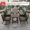 Juego de Mesa y Sillas Retro de Cuero con Cera para Cafetería Mesa y Sillas de Barra de Madera Maciza Cabina para Tienda de Té con Leche Sofá