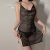 Ropa interior sexy Guiruo talla grande lentejuelas puras estilo discoteca espalda descubierta sexy tirantes para mujer camisón traje uniforme 3539