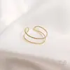 Anillo Trenzado de Cobre con Hilo de Cáñamo Chapado en Oro de 14K de Doble Hilo Anillo con Abalorios Envueltos a Mano Accesorios DIY Anillo Doble