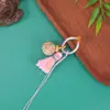 Chaveiro Pingente Corrente de Celular Borla Ornamento Pequeno Dopamina Hortênsia Exquisita Trama de Diamante Gradiente Tecido à Mão