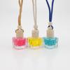 Suministro de botella vacía de perfume para coche cubo de agua de cristal cuadrado 10ml colgante de aromaterapia desodorante botella de vidrio