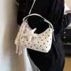 Bolsa transversal da moda estilo coreano para mulheres, novo modelo popular, estilosa e elegante, bolsa de ombro popular de bolinhas 2026