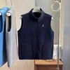 Chaleco de Polar para Mujer, Cálido, Esponjoso, Engrosado, Lana de Cordero, Cuello Alto Cálido, Pequeño Bordado, Sin Mangas, Color Sólido Simple