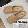Chinelo Baotou Feminino Verão Novo Uso Externo Simples e Moderno Bico Quadrado Sandálias Rasteiras Chinelos de Casa