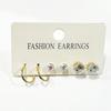 Europa y Estados Unidos temperamento simple comercio exterior Amazon AliExpress aretes de circonita con garra aretes aretes traje de 12 aretes de diamantes