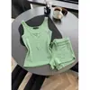 Pijama camisola retro verde de cuello redondo estilo coreano para mujer, nuevo conjunto de ropa de casa con shorts holgados de talla grande para el verano 2026