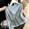 Tejidos Otoño/Invierno 2026: Chaleco de Punto Camisola Conjunto Falso de Dos Piezas Suéter de Cuello Redondo