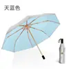Sombrilla de Doble Capa Color Plata Titanio con 70% de Descuento para Mujer, Fuerte Protección Solar, Protección UV, Plegable, Doble Uso para Sol y Lluvia, Resistente al Viento