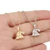 Série de Férias Luochen Colar com Pingente de Diamante Chapéu de Papai Noel Corrente de Clavícula Fashionável Estiloso Tendência Exquisito