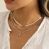 Europa y Estados Unidos transfronterizo nueva joyería retro cadena de garra cadena de hueso de serpiente collar temperamento Joker 26 letras collar geométrico